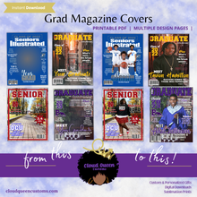 Load image into Gallery viewer, Editable Graduation Magazine Cover Digital Template
