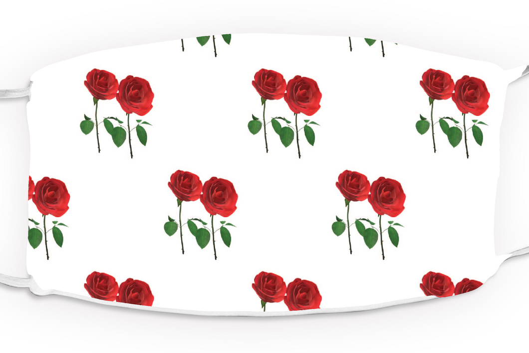 Red Roses Face Mask - Rectangle